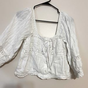 American Eagle cottagecore milkmaid style cotton top size large